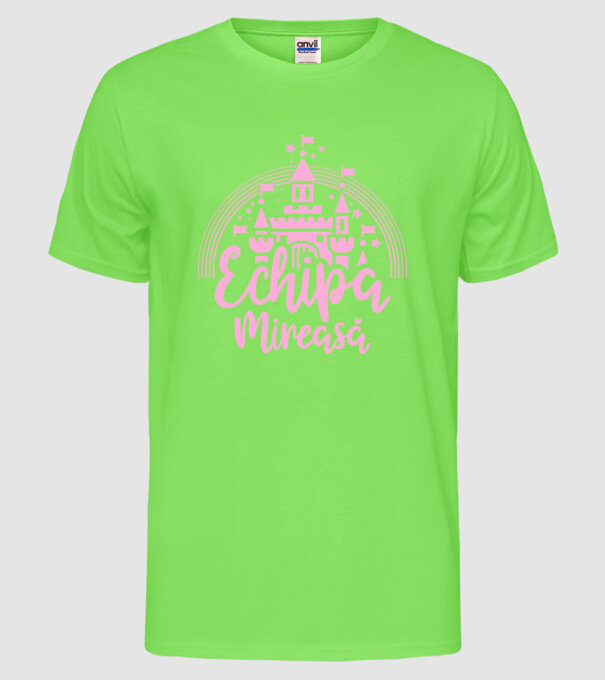 Prinţesă mireasă model verde neon pe tricou