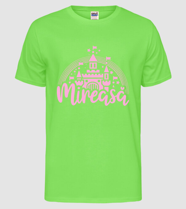 Prinţesă mireasă model verde neon pe tricou