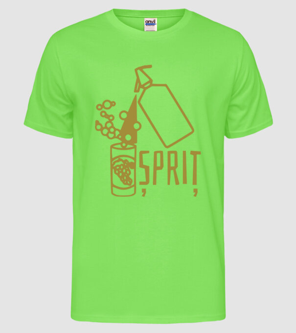 Șpriț model verde neon pe tricou