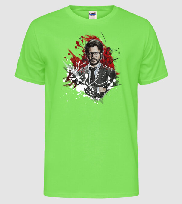 professor poster model verde neon pe tricou