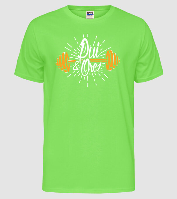 Pui & orez model verde neon pe tricou