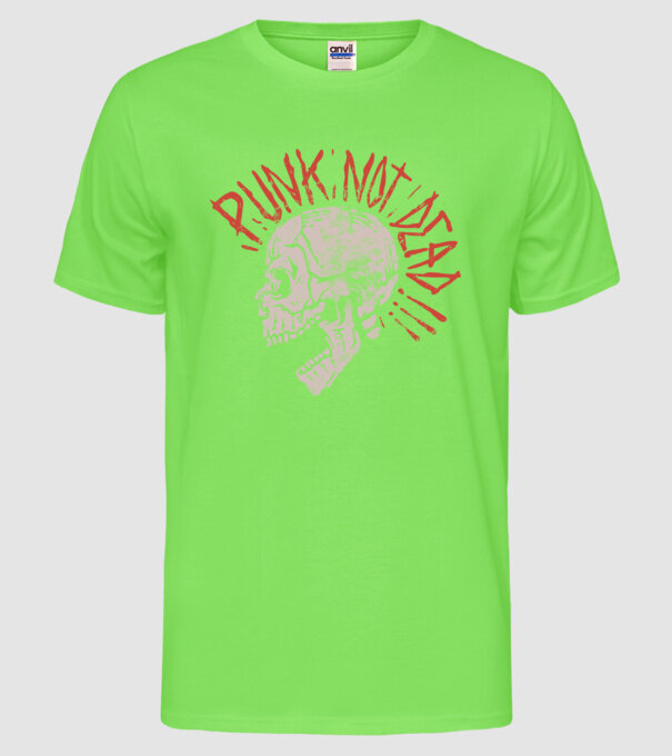 Punk Not Dead model verde neon pe tricou