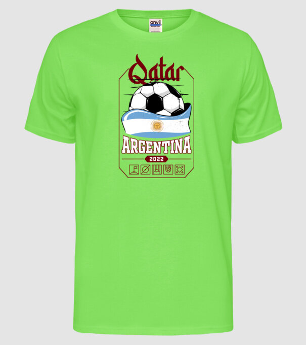 Qatar teams Argentina model verde neon pe tricou