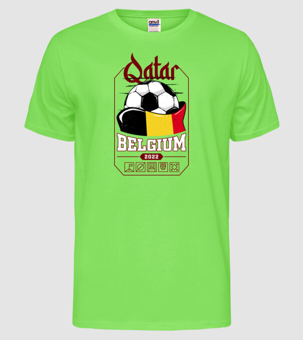 Qatar teams Belgium model verde neon pe tricou