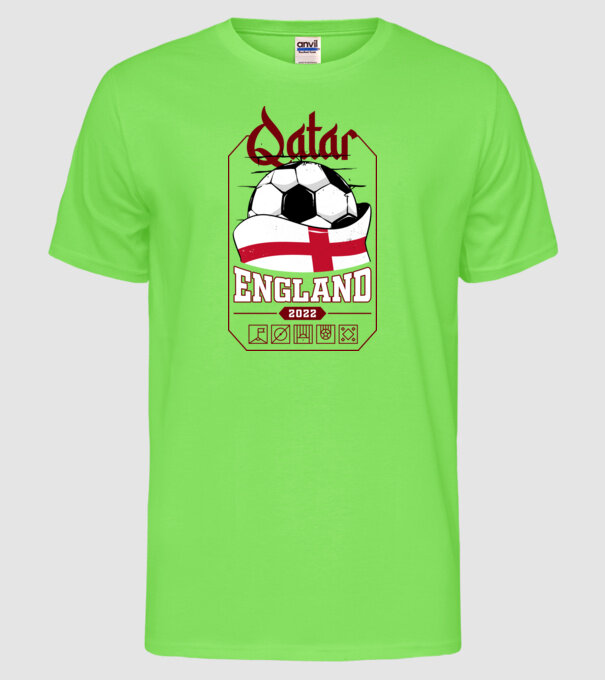 Qatar teams England model verde neon pe tricou