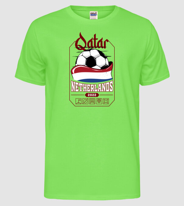 Qatar teams Netherlands model verde neon pe tricou
