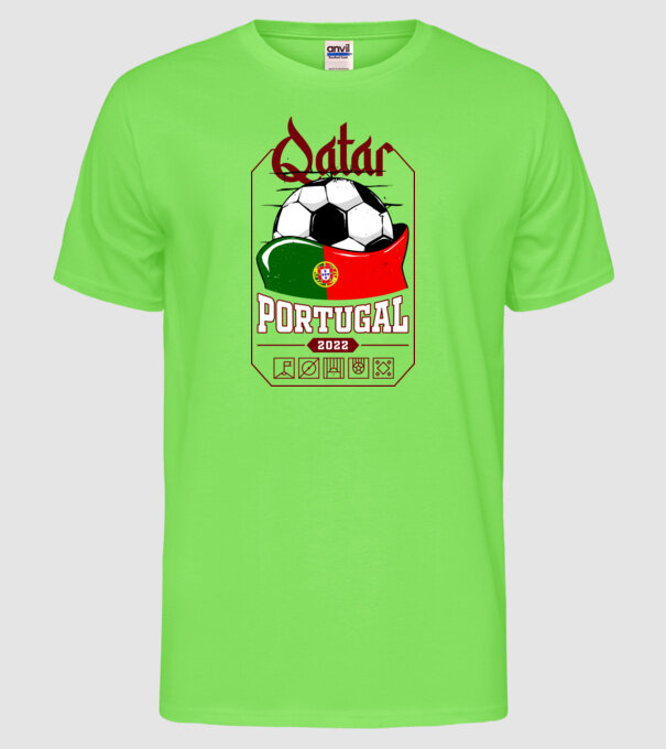 Qatar teams Portugal model verde neon pe tricou