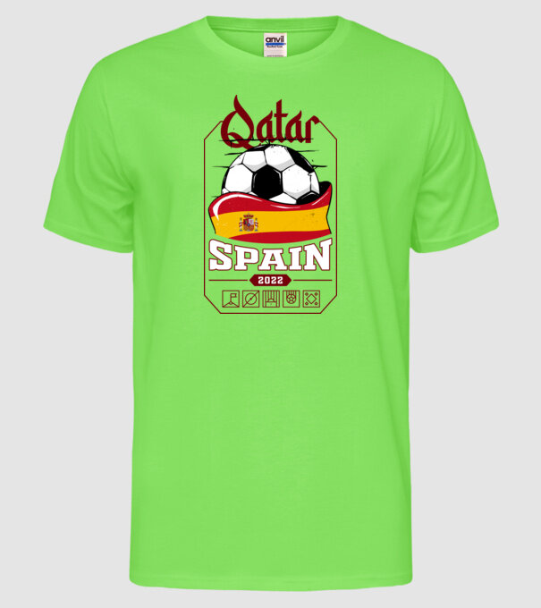 Qatar teams Spain model verde neon pe tricou
