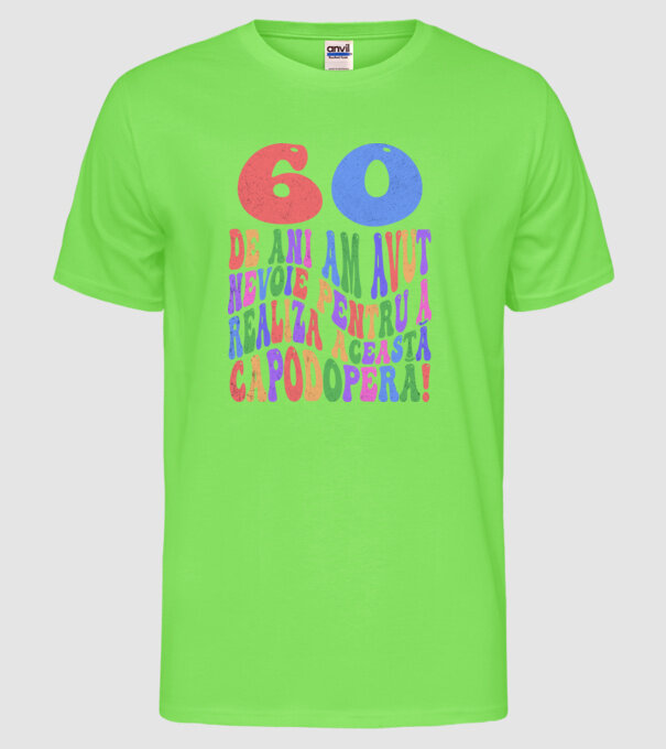 Realiza această capodoperă 60 model verde neon pe tricou