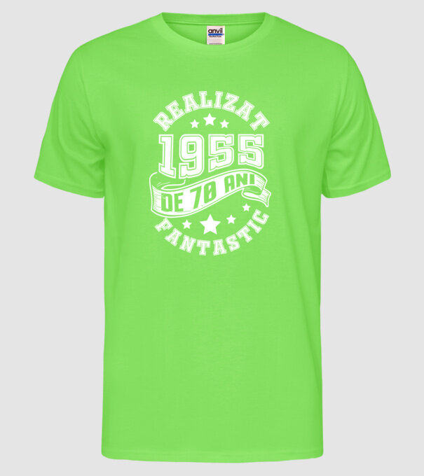 Realizat de fantastic - 1955 model verde neon pe tricou