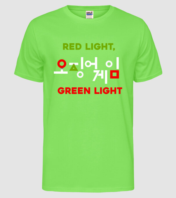 red light green light model verde neon pe tricou