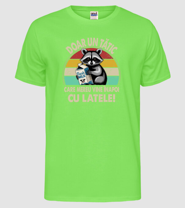 Retro Apa aki visszajött a tejjel RO model verde neon pe tricou