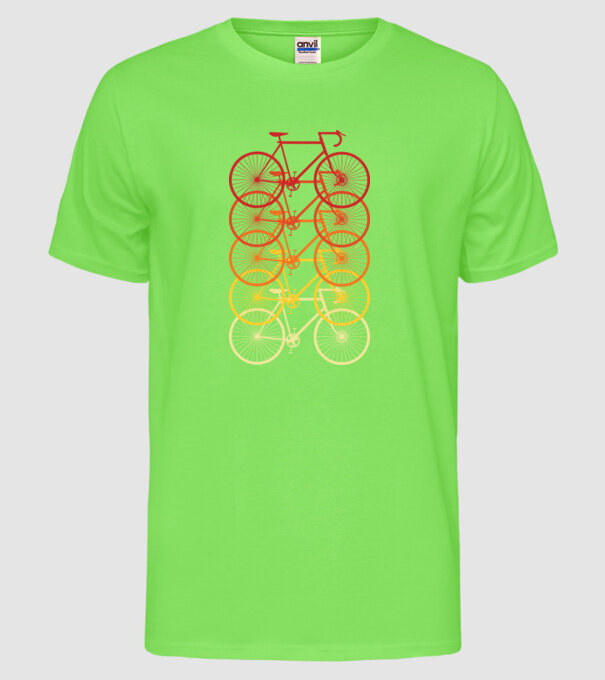 Retro Bike model verde neon pe tricou
