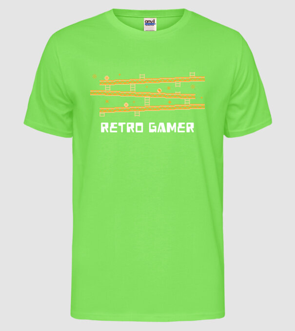 Retro gamer 2 model verde neon pe tricou