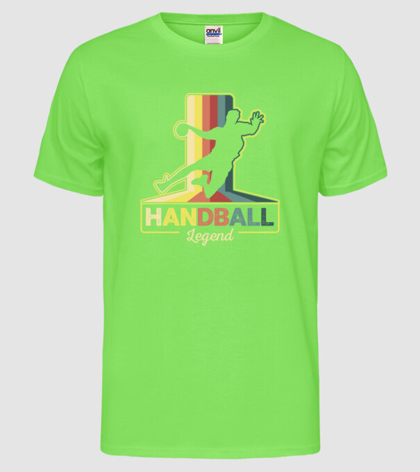 Retro Handball legend model verde neon pe tricou