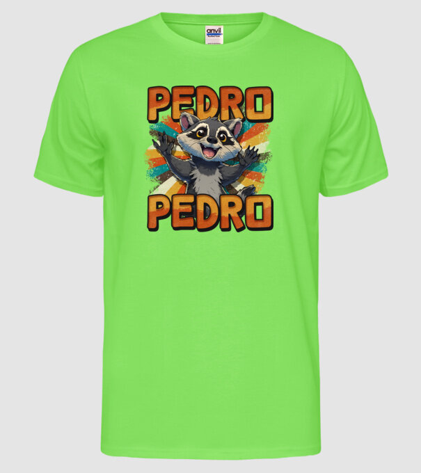 Retro Pedro model verde neon pe tricou