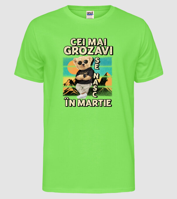 RETRO teddy MARTIE model verde neon pe tricou