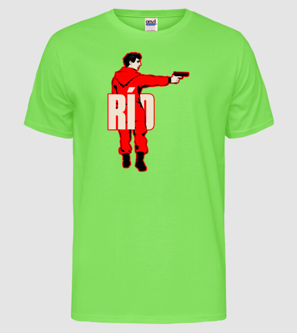 rio la casa de papel model verde neon pe tricou