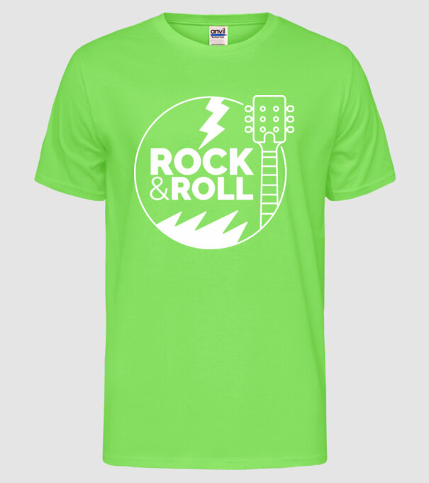 Rock n roll model verde neon pe tricou