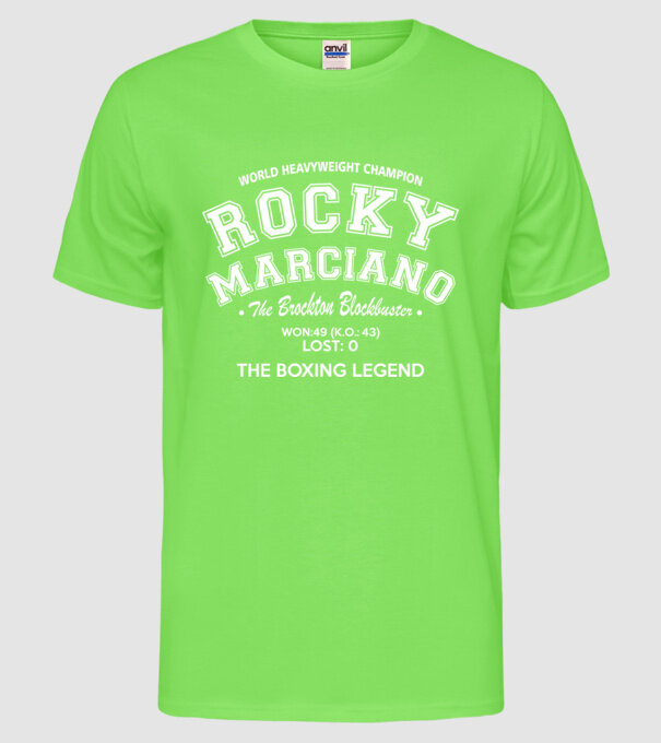 Rocky Marciano model verde neon pe tricou