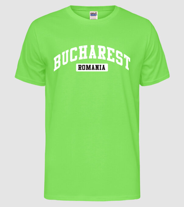 România Bucharest sport model verde neon pe tricou