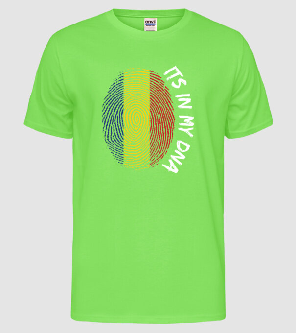 România fingerprint model verde neon pe tricou