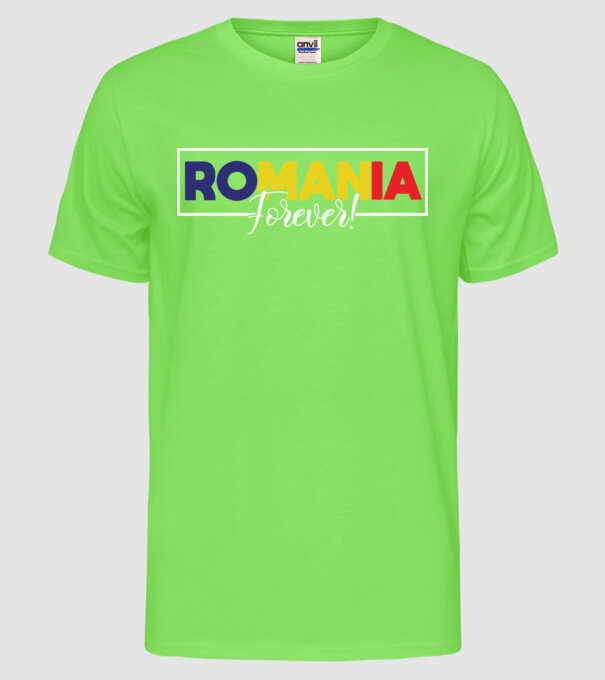 Romania forever model verde neon pe tricou