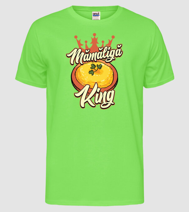 România Mămăligă model verde neon pe tricou