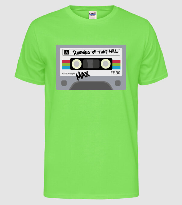 running up that hill casette model verde neon pe tricou
