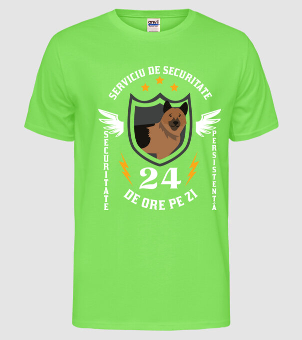 serviciu de securitate - securitate - persistență - 24 de ore pe zi model verde neon pe tricou