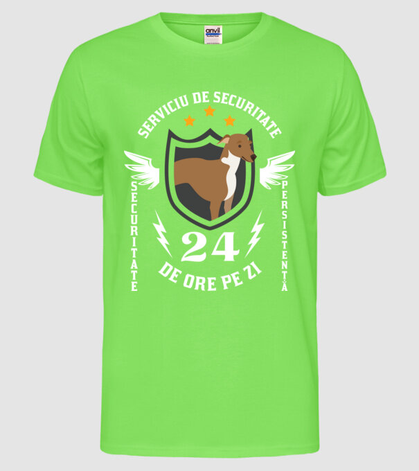 serviciu de securitate - securitate - persistență - 24 de ore pe zi model verde neon pe tricou