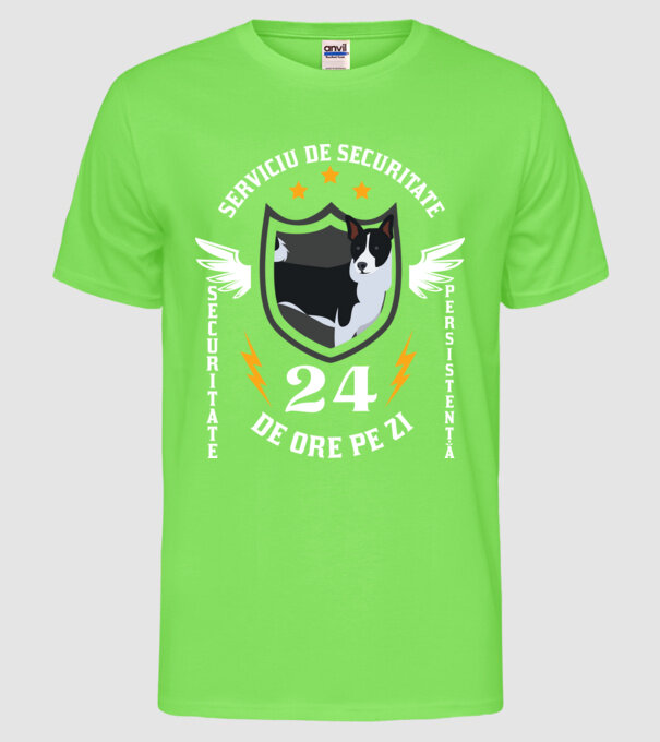 serviciu de securitate - securitate - persistență - 24 de ore pe zi model verde neon pe tricou