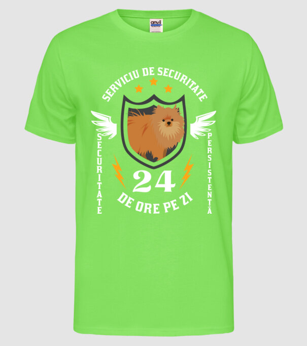 serviciu de securitate - securitate - persistență - 24 de ore pe zi model verde neon pe tricou