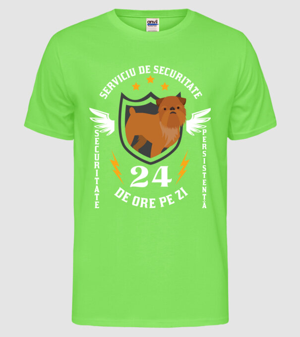 serviciu de securitate - securitate - persistență - 24 de ore pe zi model verde neon pe tricou