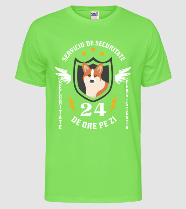 serviciu de securitate - securitate - persistență - 24 de ore pe zi model verde neon pe tricou