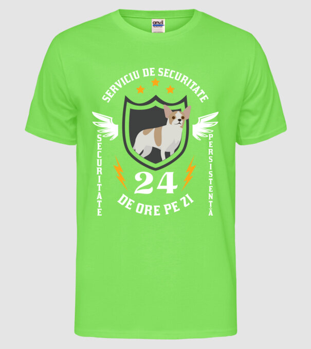 serviciu de securitate - securitate - persistență - 24 de ore pe zi model verde neon pe tricou