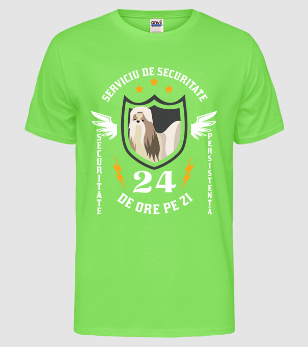serviciu de securitate - securitate - persistență - 24 de ore pe zi model verde neon pe tricou