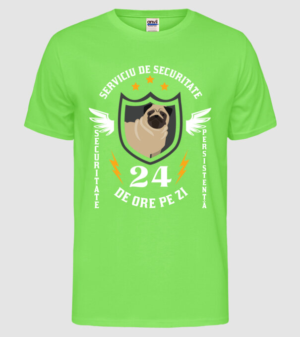 serviciu de securitate - securitate - persistență - 24 de ore pe zi model verde neon pe tricou