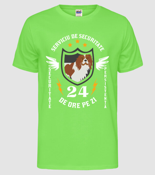 serviciu de securitate - securitate - persistență - 24 de ore pe zi model verde neon pe tricou