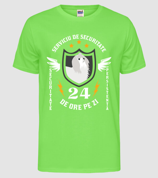 serviciu de securitate - securitate - persistență - 24 de ore pe zi model verde neon pe tricou