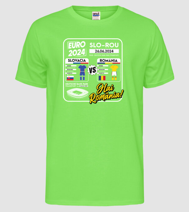 SLO-ROU euro 2024 calendar model verde neon pe tricou