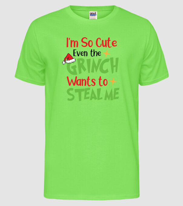 So cute Grinch model verde neon pe tricou