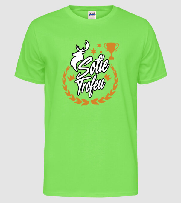 Soție trofeu model verde neon pe tricou