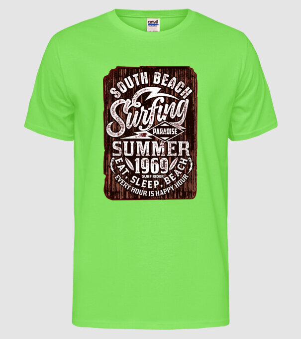 South Beach model verde neon pe tricou