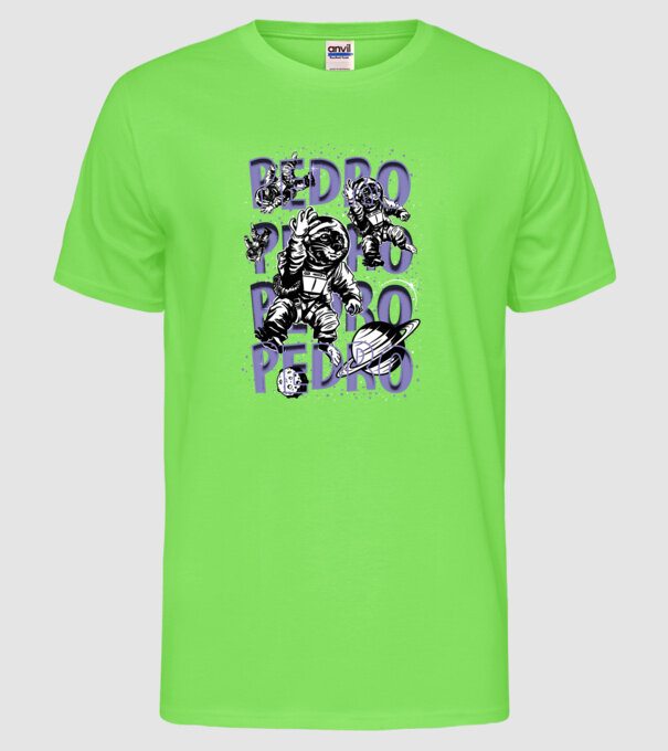SPACE PEDRO model verde neon pe tricou