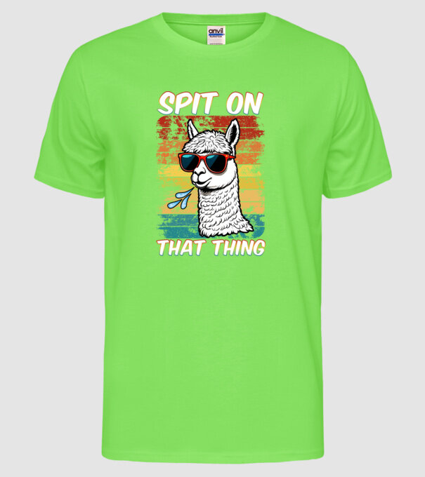 Spit on that thing llama rainbow Hawk Tuah model verde neon pe tricou