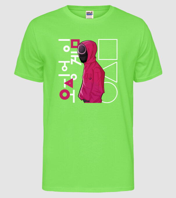 squd game guard model verde neon pe tricou