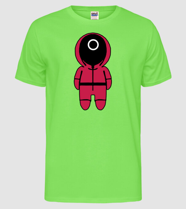squid game figure model verde neon pe tricou