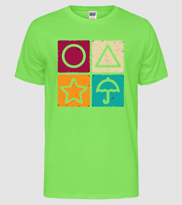 squid game motive game model verde neon pe tricou
