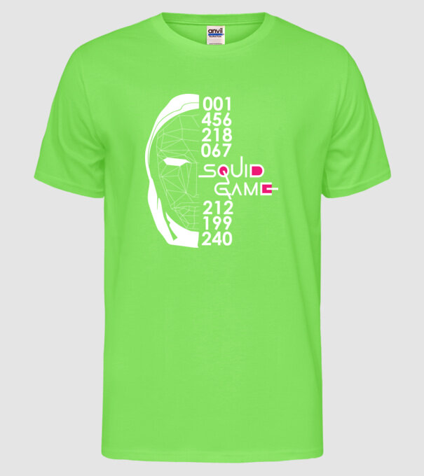 squid game numbers model verde neon pe tricou